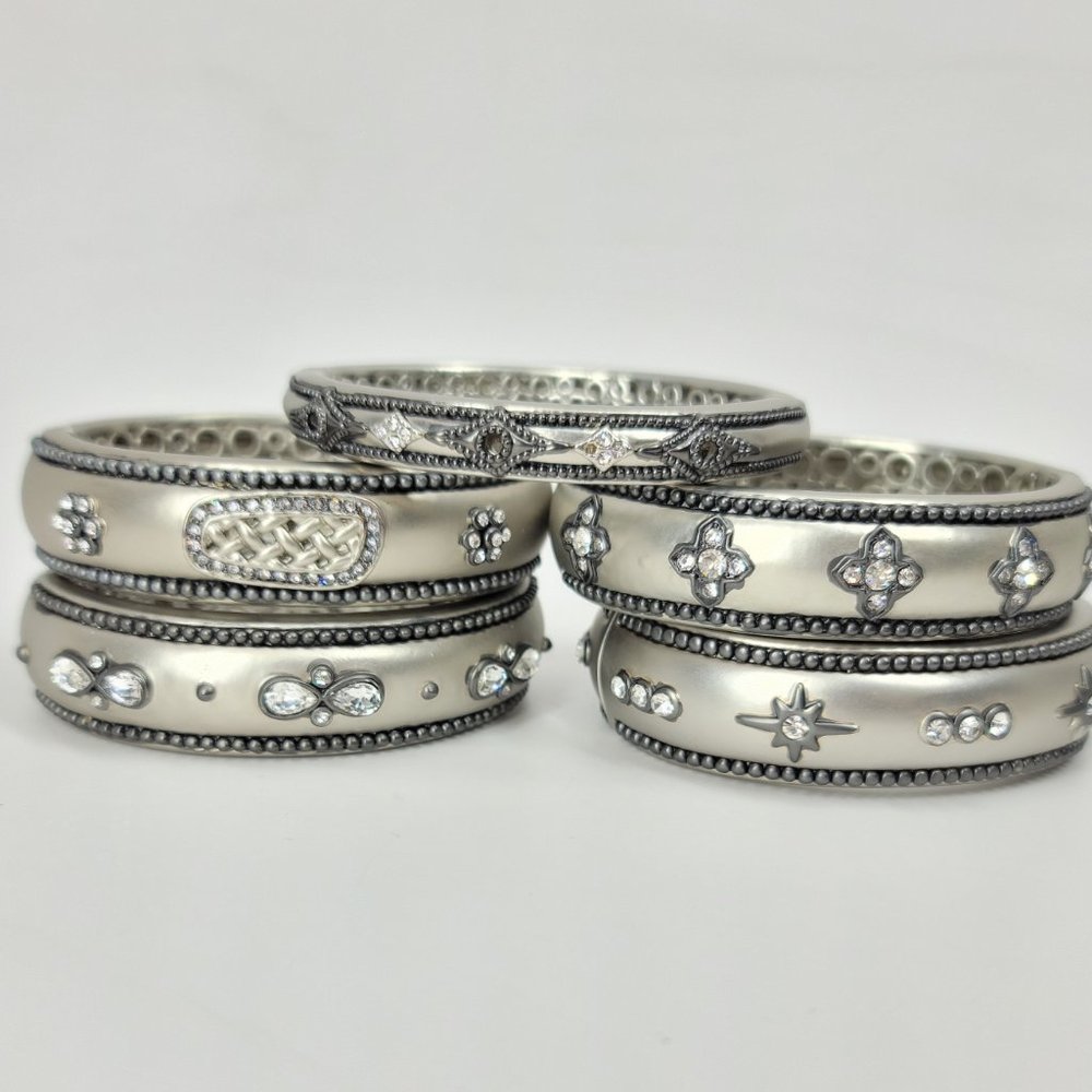 NWT Art Deco Pave CZ Hinged Magnetic Cuff Bangle - Picture 5 of 6
